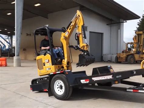 best mini excavator trailer|unloading mini excavator on trailer.